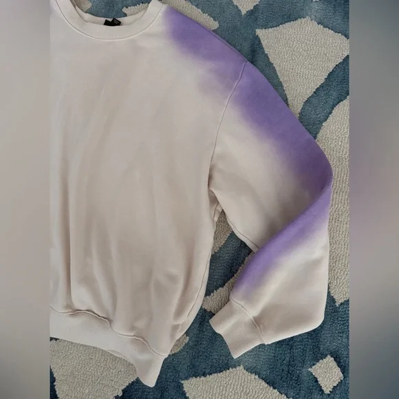 Wild Fable Cream Sweatshirt with Lavender Dip-Dye Shoulders - Picture 8 of 15